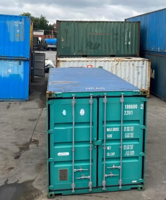 Gebrauchter 20ft Open-Top-Container RAL 6032 (1)